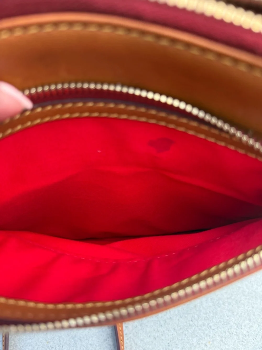 Dooney & Bourke Rare DB75 Florentine Triple Zip Crossbody Bag